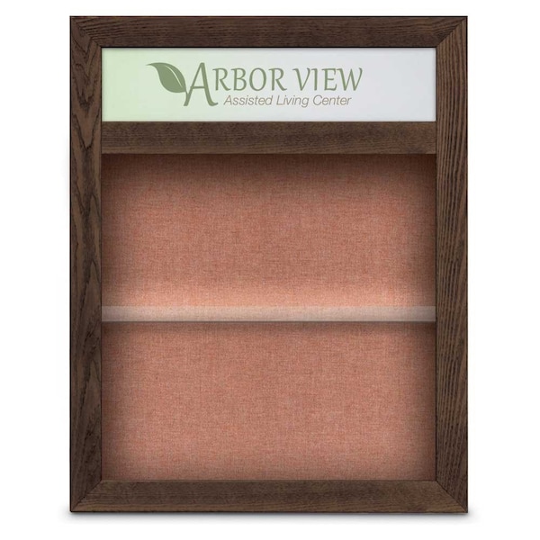 Outdoor Enclosed Combo Board, 42"x32", Satin Frame/Grey & Pearl